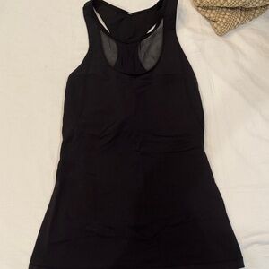 lululemon athletica Black Racerback Tank with Mesh Inset